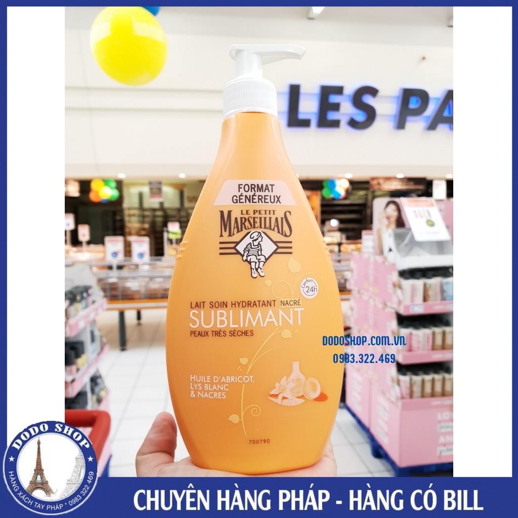 Dưỡng thể Marseillais 400ml dưỡng da, da mềm mịn, căng mượt hơn, hàng Pháp.
