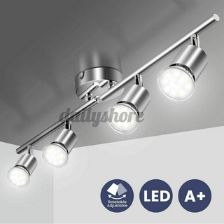 Modern Ceiling Light Round/Straight Bar GU10 Ceiling Spotlight LED Lamp 3/4 Way