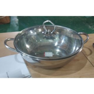 Nồi lẩu inox nắp kiếng 26cm.