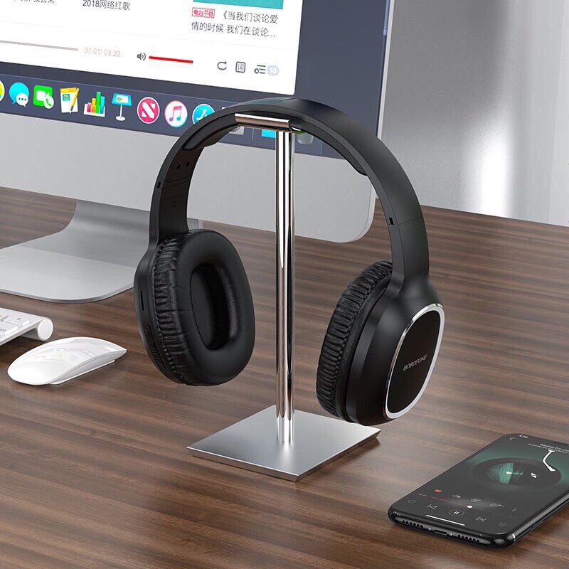 Tai nghe chụp tai bluetooth hỗ trợ khe cắm thẻ nhớ Borofone Bo9 chính hãng