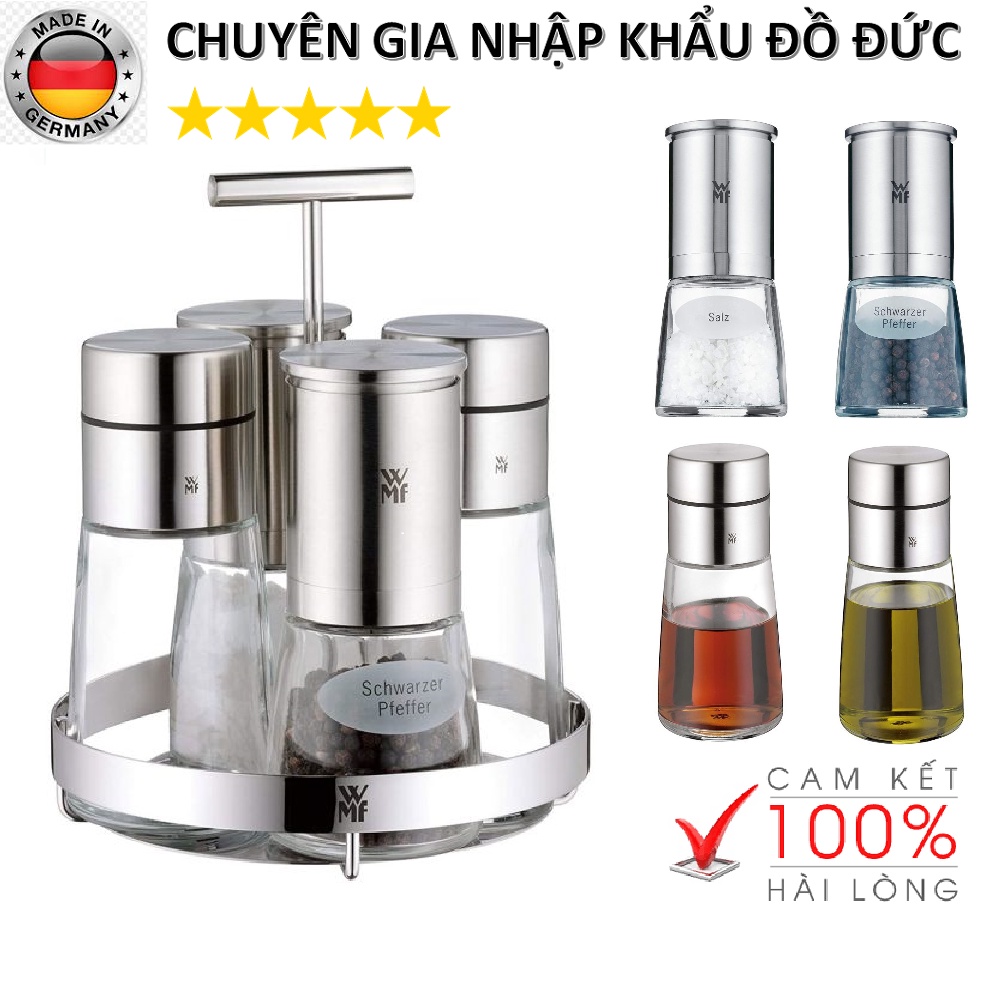 Bộ Hũ Đựng Gia Vị WMF Ceramill 5 món: Nhập Khẩu Đức - Cối xay gia vị làm bằng thép không gỉ và thủy tinh.