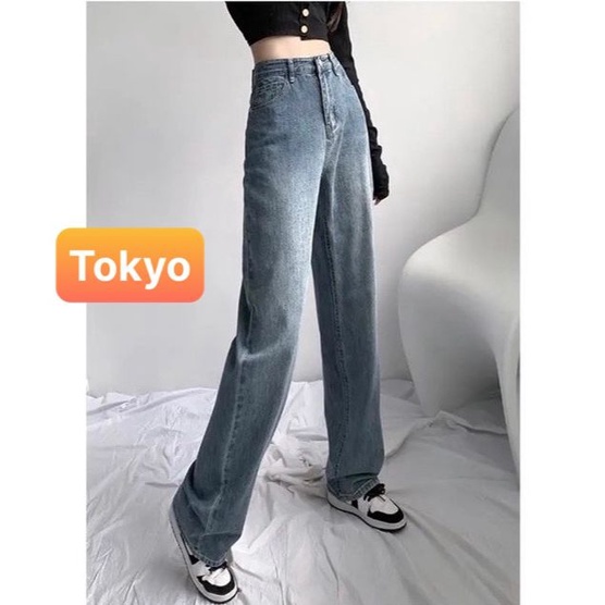 QUẦN JEAN BAGGY NỮ CHẤT BÒ XANH ỐNG SUÔNG RỘNG LƯNG CAO NÂNG MÔNG SANG CHẢNH NHẬT BẢN HIRASHIRU DB-20,TOKYO FASHION