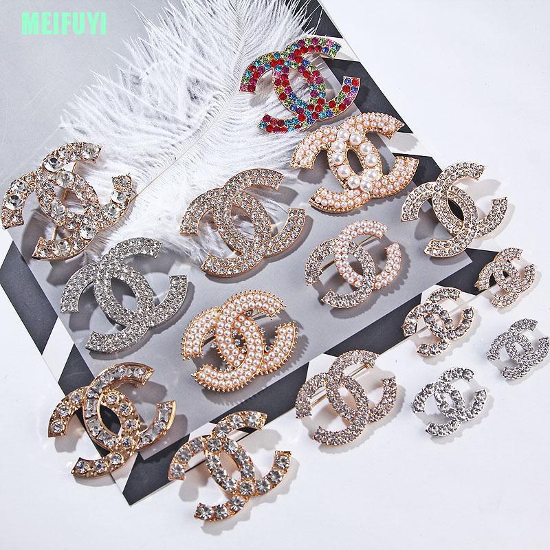 [ Mã 11FASHIONSALE1 giảm 10K đơn 50K ] Ghim cài áo hình chữ cái đính đá nhân tạo thời trang phong cách cho nữ