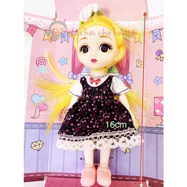 Búp bê barbie mắt 4d xinh xắn kích thước 16cm