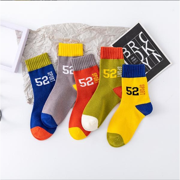 Vớ Cho Bé Trai (Set 5 Đôi) - Tất Cho Bé Trai Bé Gái - Thoáng Khí Mềm Mịn