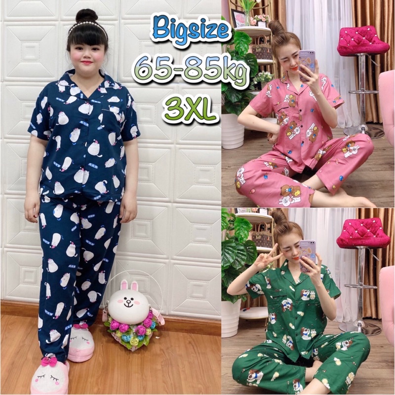 Bộ pijama Tay ngắn quần dài Bigsize 65-85kg