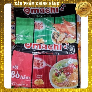 5 gói mì omachi xốt bò hầm, tôm chua cay, sườn hầm ngũ quả