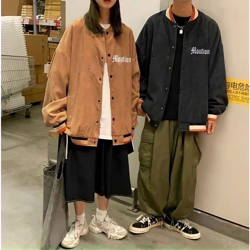 Áo khoác Bomber nhung tăm MOUTION Áo khoác Unisex Hàn Quốc hot trend - CUTE_ZOO