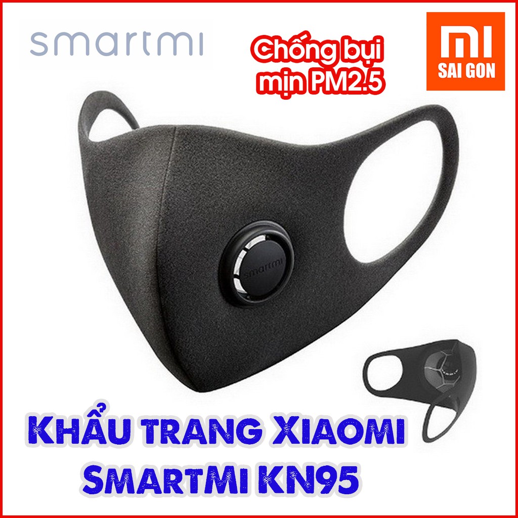 [Hỏa Tốc HCM] Khẩu trang Xiaomi SmartMi KN95 chống bụi mịn PM 2.5(XÁM)