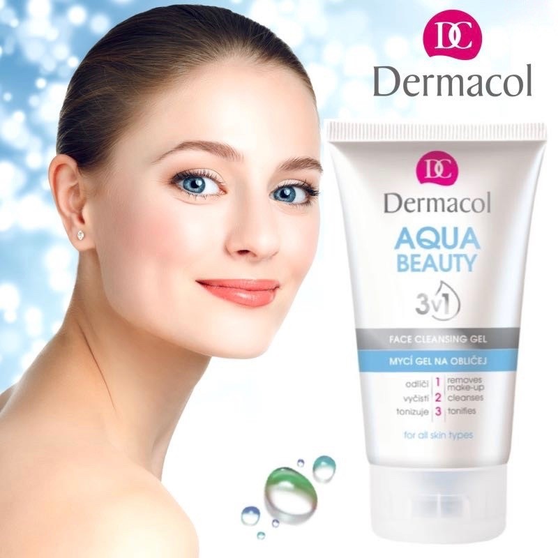 [Mã FMCGM50 - 8% đơn 250K] Sữa Rửa Mặt Làm Mềm Da Dermacol Aqua Beauty 3-In-1 Face Cleansing Gel 150ml