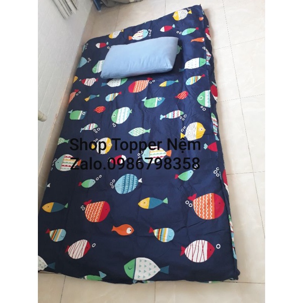 Vỏ bọc nệm Topper vải cotton cao cấp mịn mát. Có khóa kéo. Size 1m đến 2m2x2m