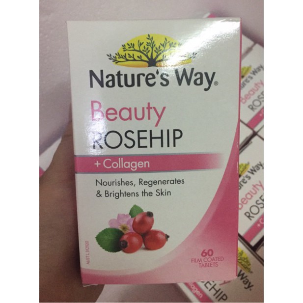 Giá Shock VIÊN UỐNG TRẮNG DA NATURE'S WAY BEAUTY ROSEHIP & COLLAGEN 60 VIÊN CỦA ÚC