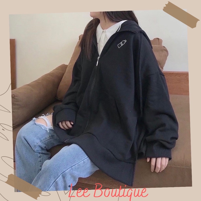 Áo khoác nỉ in hình chai nước -LEE BOUTIQUE