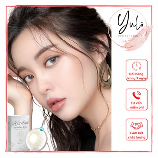 Lens cận Ann365 dùng 1 tháng phong cách Hawaiian với sắc màu cam, xanh, nâu cuốn hút, kính áp tròng cận êm không cộm
