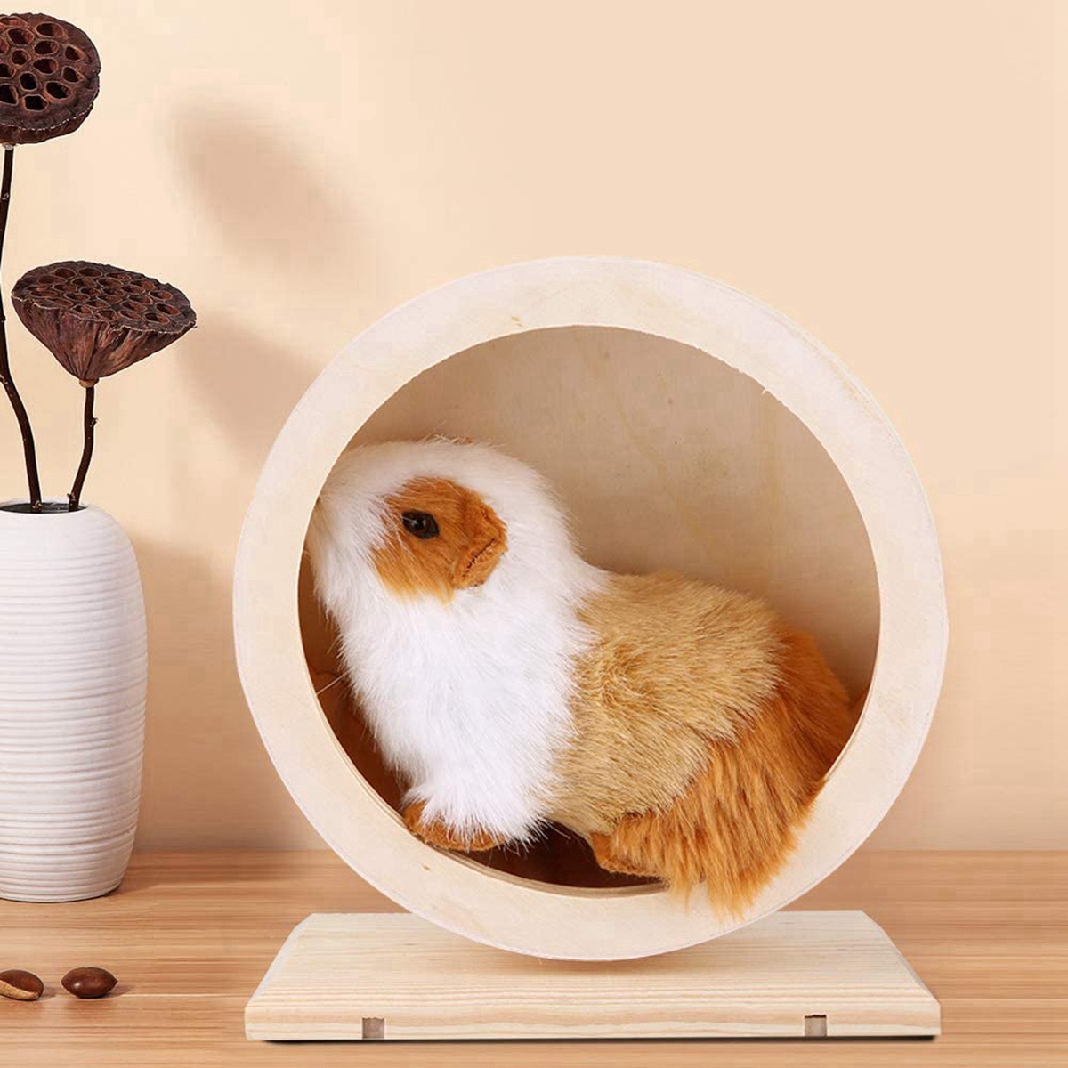 Bánh Xe Lăn Tập Thể Dục Bằng Gỗ Tự Nhiên Không Gây Tiếng Ồn Cho Hamster