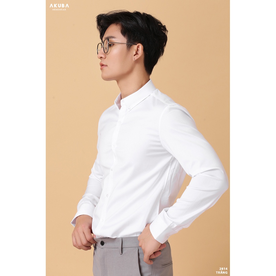 Áo sơ mi tay dài nam AKUBA form slimfit mềm mát, thoáng khí, co giãn 2814 | BigBuy360 - bigbuy360.vn