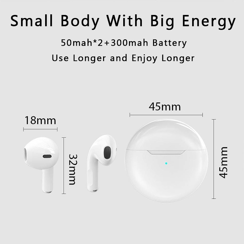 Tai Nghe Không Dây Pro 6 Có Hiện Cửa Sổ Tự Động Kết Nối