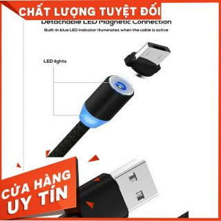 CÁP SẠC TỪ TÌNH 3 ĐẦU ĐA NĂNG SAMSUNG-TYPE C- IPHONE ** SẠC NHANH 2A**