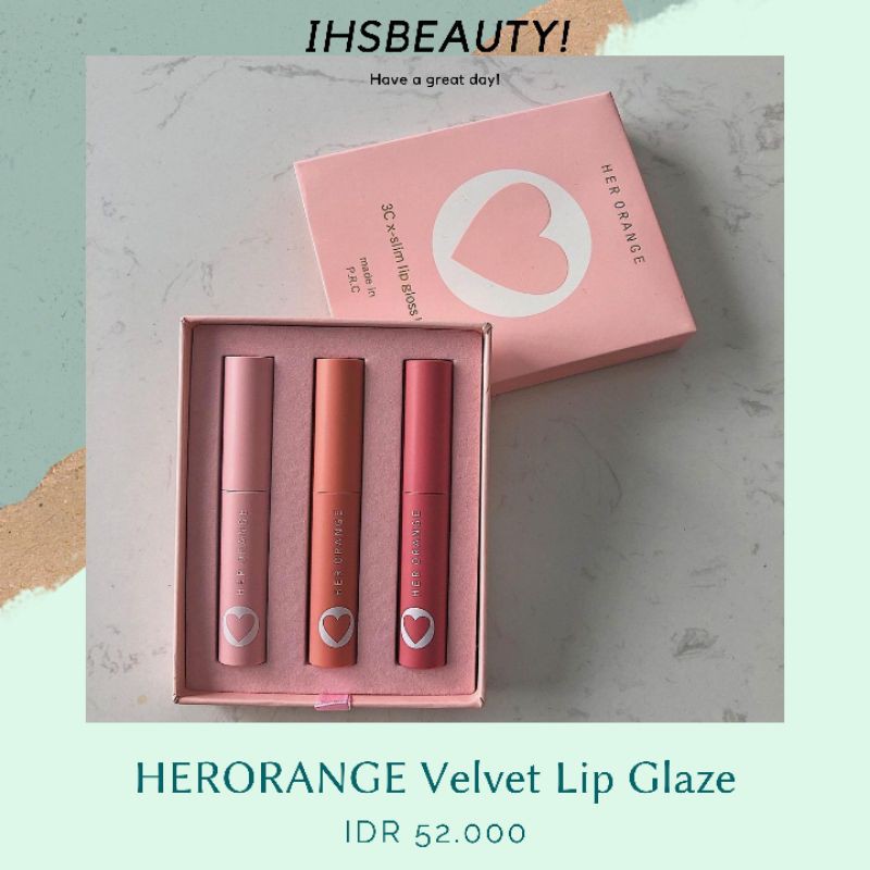 (hàng Mới Về) 1 Set Son Kem Lì Cho Màu Mượt Mà Hiệu Herorange