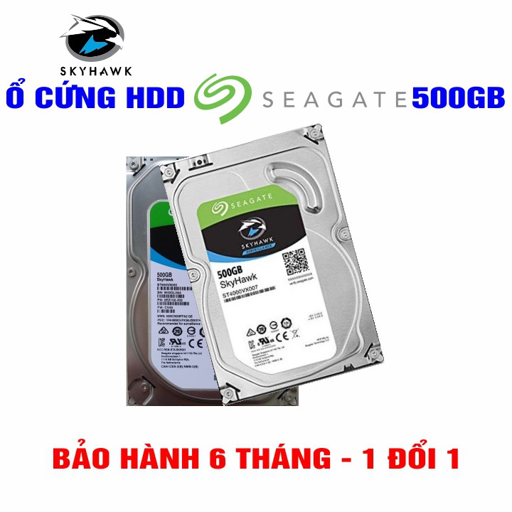 Ổ cứng Camera HDD 3.5” Seagate Skyhawk 500GB - Chính Hãng – Bảo hành 6 tháng 1 đổi 1 – Tháo máy đồng bộ mới 99%