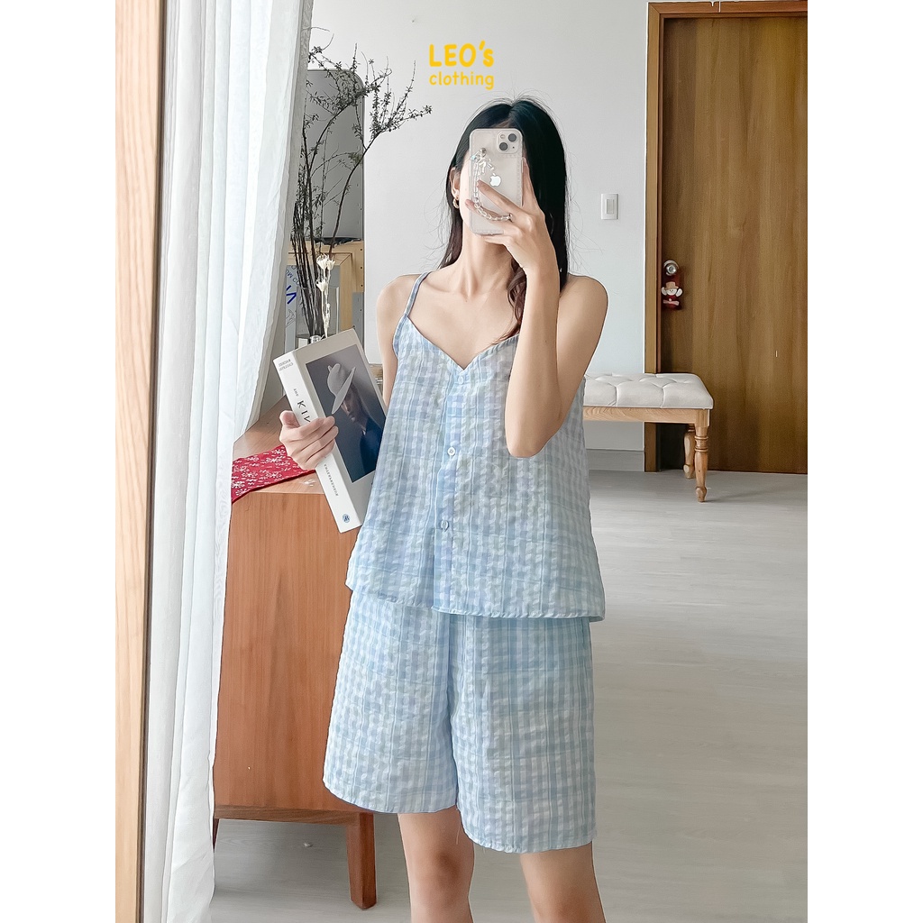 Bộ Đồ Ngủ Pijama Hai Dây Nút LEO's clothing DB12 | BigBuy360 - bigbuy360.vn