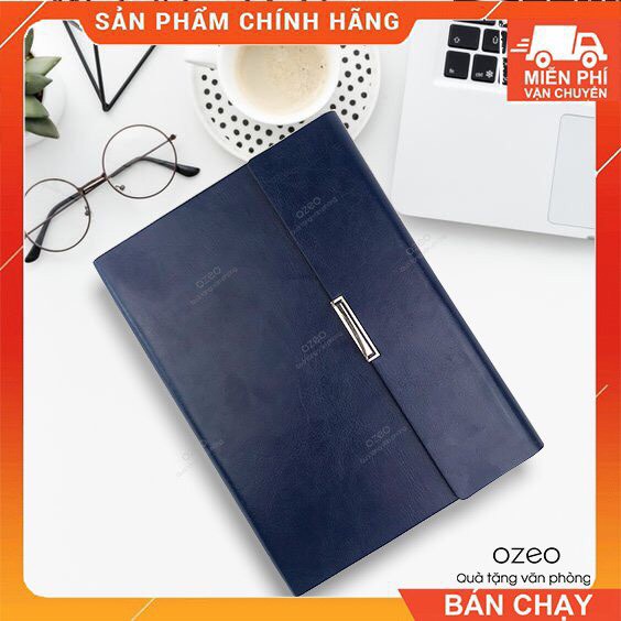 Sổ Da Cao Cấp Còng A5 Thiết Kế Đẹp 3 Màu [ Có Hổ Trợ Thiết Kế Khắc Tên, Logo] Quà Tặng Văn Phòng_Ozeo