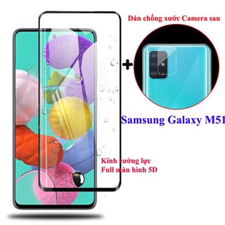 Combo Kính cường lực 5D và Dán chống xước Camera sau Samsung Galaxy M51