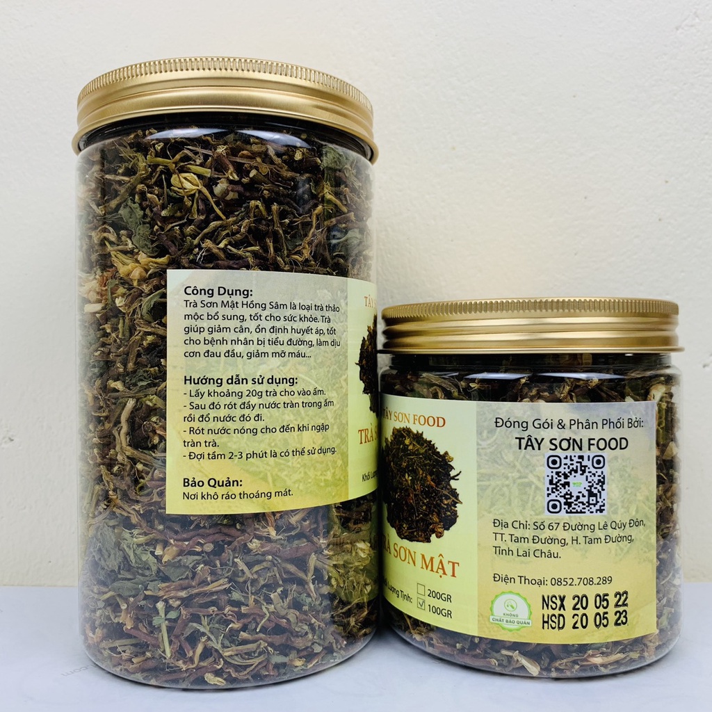 HŨ 200GR Trà Sơn Mật Hồng Sâm Thơm Ngọt Giúp Thanh Nhiệt Ngủ Ngon - Tây Sơn Food