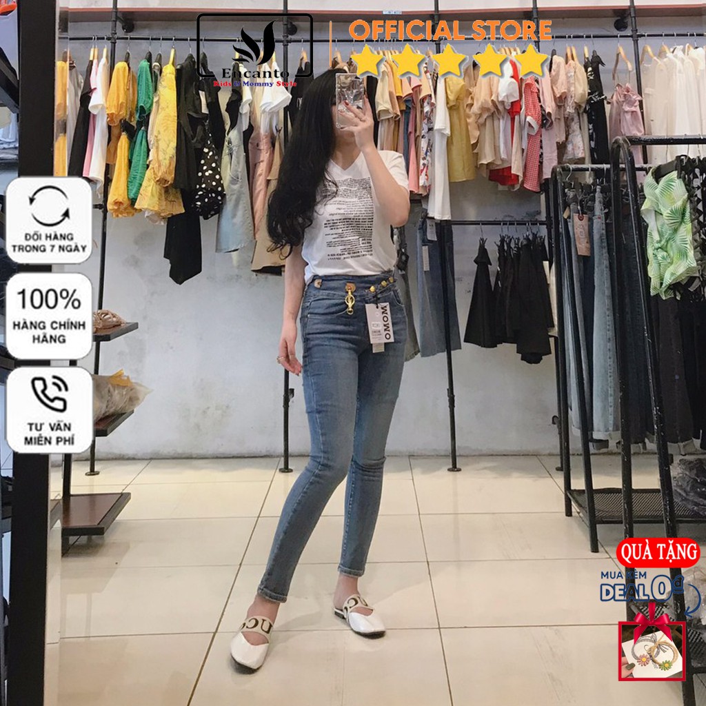Quần bò cao cấp màu xanh dáng ôm 3 cúc MoMo hàng Quảng Châu loại 1 (014169)
