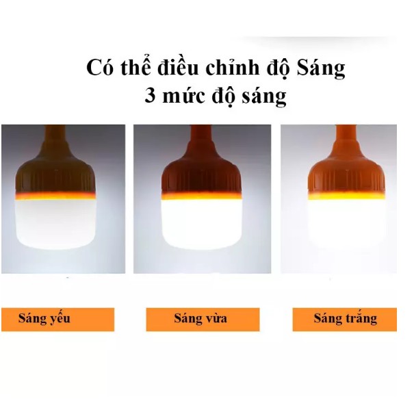 Bóng đèn tích điện 100w không dây có móc treo ; đèn bulb