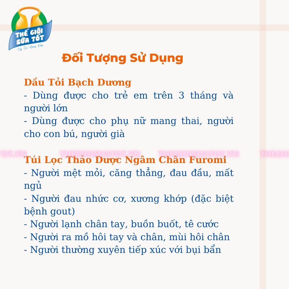 Combo Dầu Tỏi Bạch Dương &amp; Túi Lọc Ngâm Chân Furomi Thegioisuatot