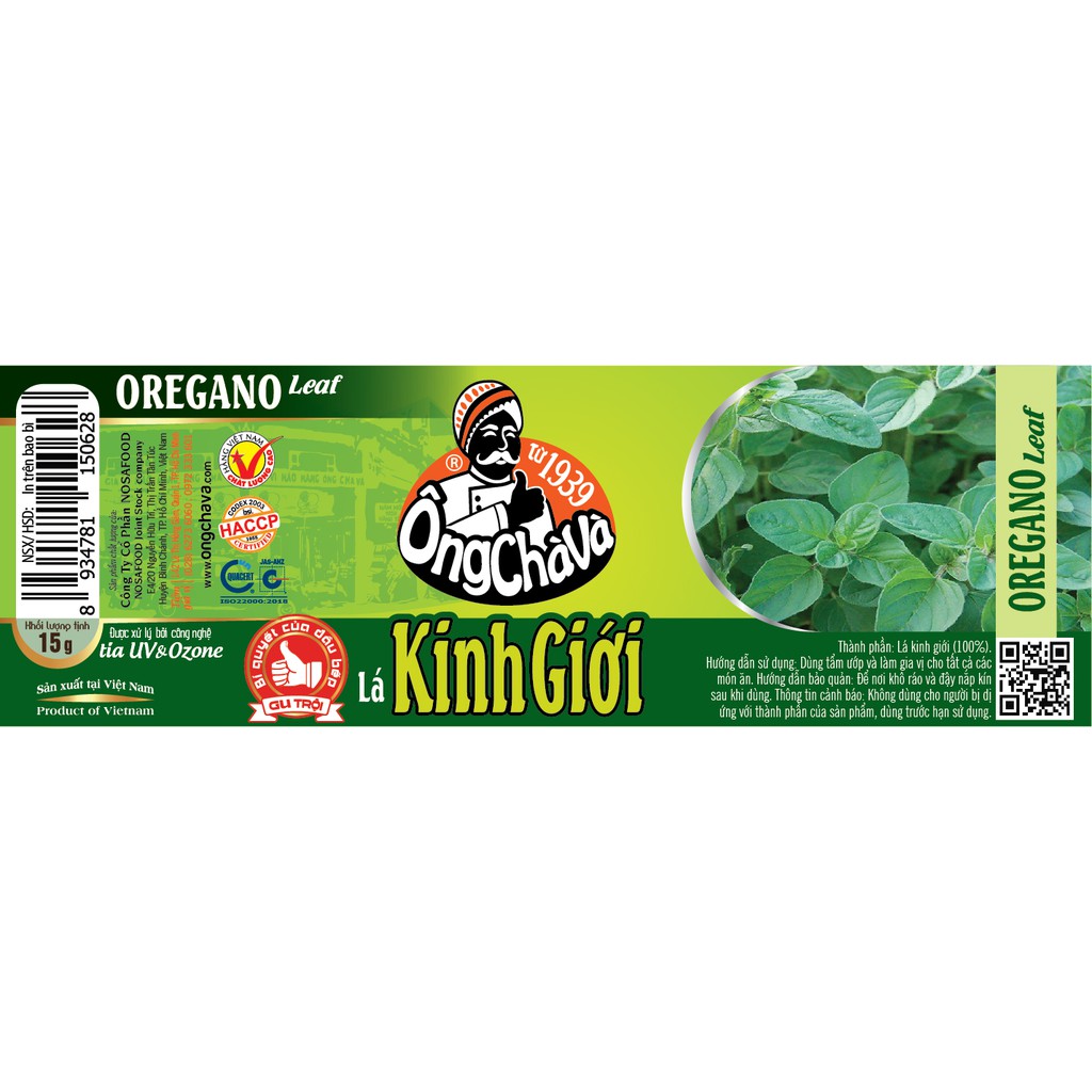 Lá kinh giới Ông Chà Và 15gram (Oregano)