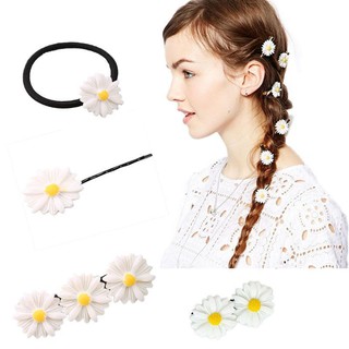 Kẹp tóc buộc tóc hình hoa cúc hàn quốc