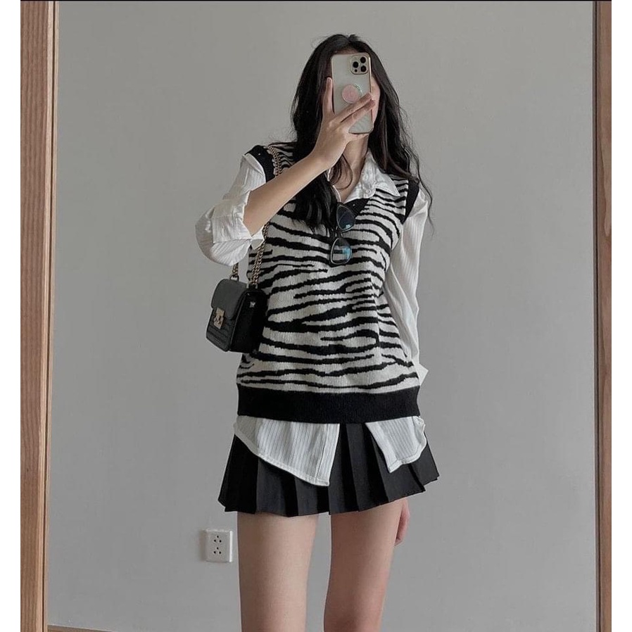 Chân váy tennis xếp li có lót quần kéo khóa sườn