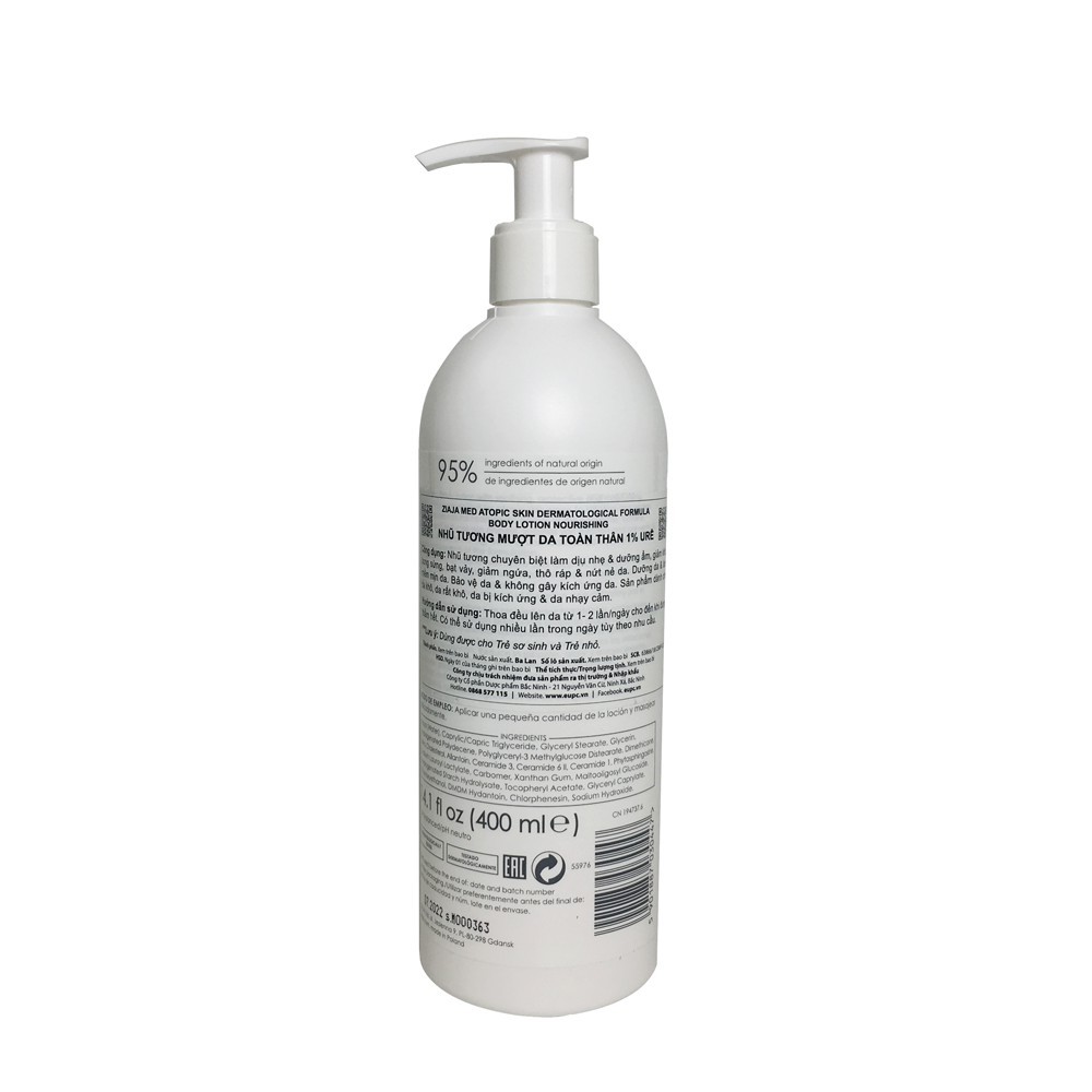 Dưỡng Ẩm Ziaja  Mẫu Mới Cho Da Nhạy Cảm Da Liễu Khuyên Dùng - Ziaja Med Atopy 400ml