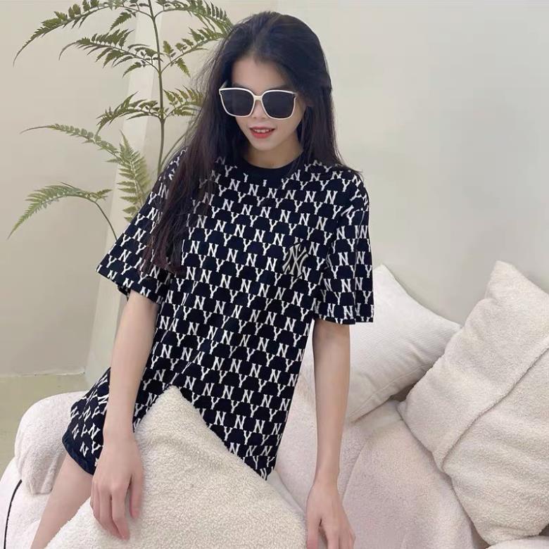 Áo thun NY MLB unisex nam nữ in hình Monogram Mega-Logo cá tính