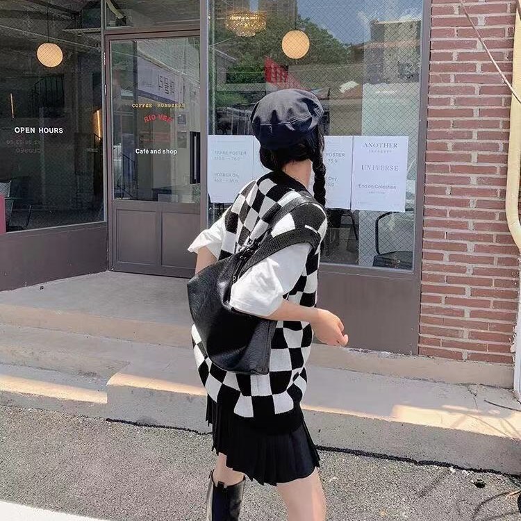 NZN Áo Khoác Len Không Tay Dáng Rộng Thiết Kế Mới Thời Trang Dành Cho Nữ