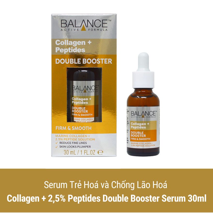 Serum Collagen trẻ hóa làn da - Balance Active Formula Collagen + Peptides Double Booster 30ml
