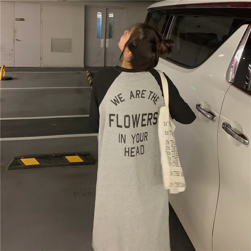 SUXI Đầm midi tay ngắn dáng rộng thoải mái thời trang dành cho nữ