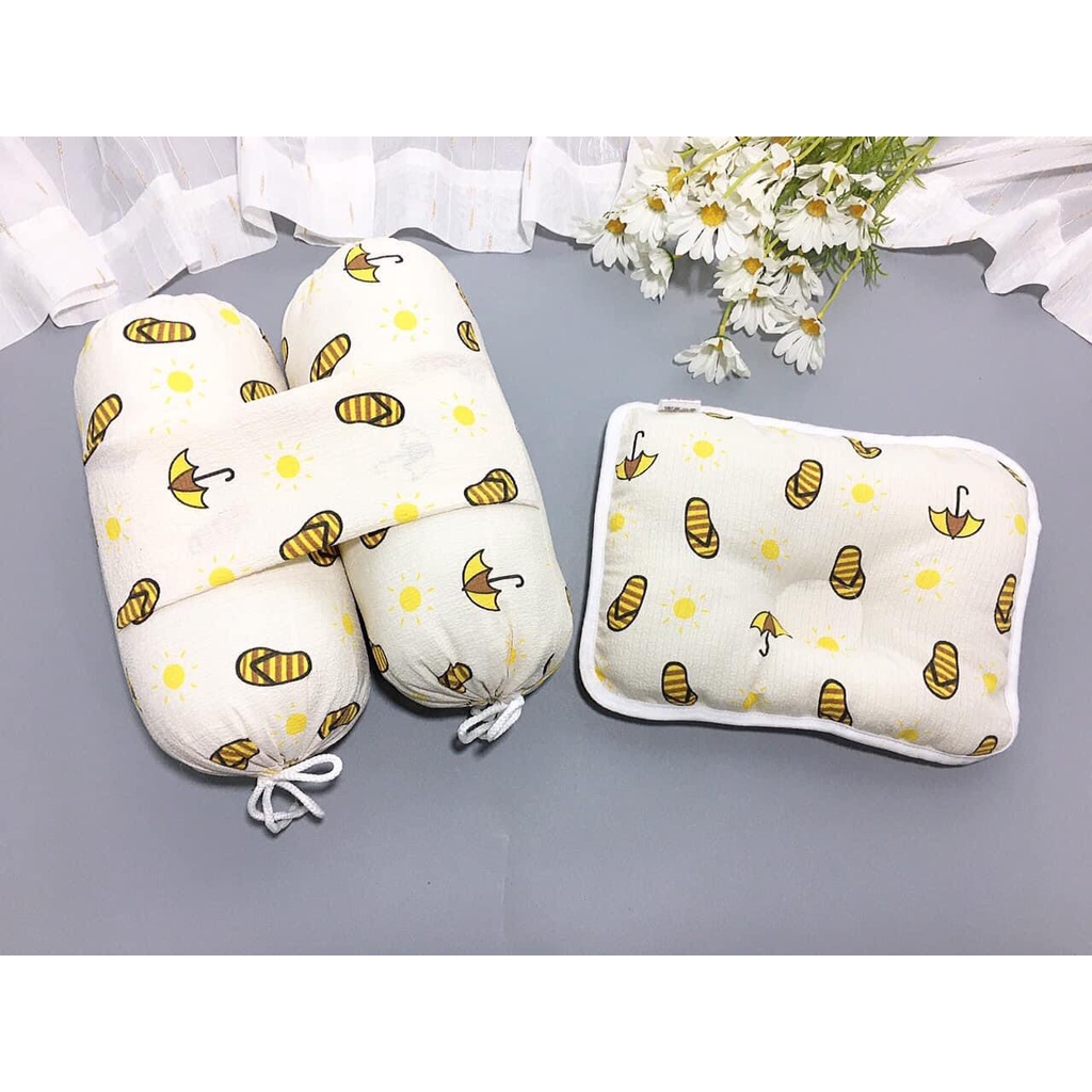 Bộ gối chặn xô cao cấp lõi bông, chống giật mình in hình dễ thương cho bé