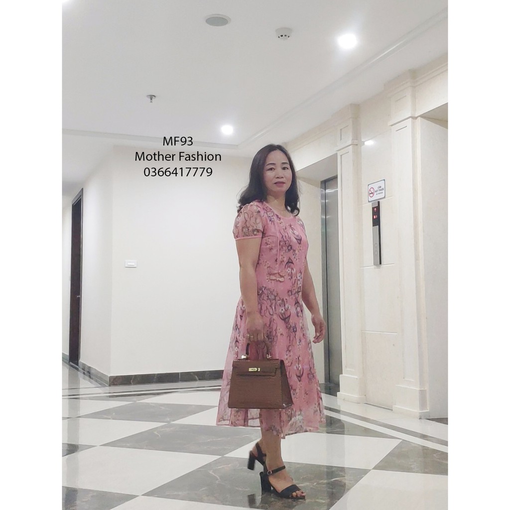 Đầm trung niên cao cấp, váy nữ trung niên. váy quý bà trung tuổi cho mẹ cho bà MF93