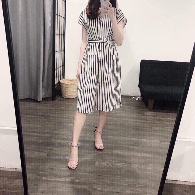 Đầm sơ mi sọc