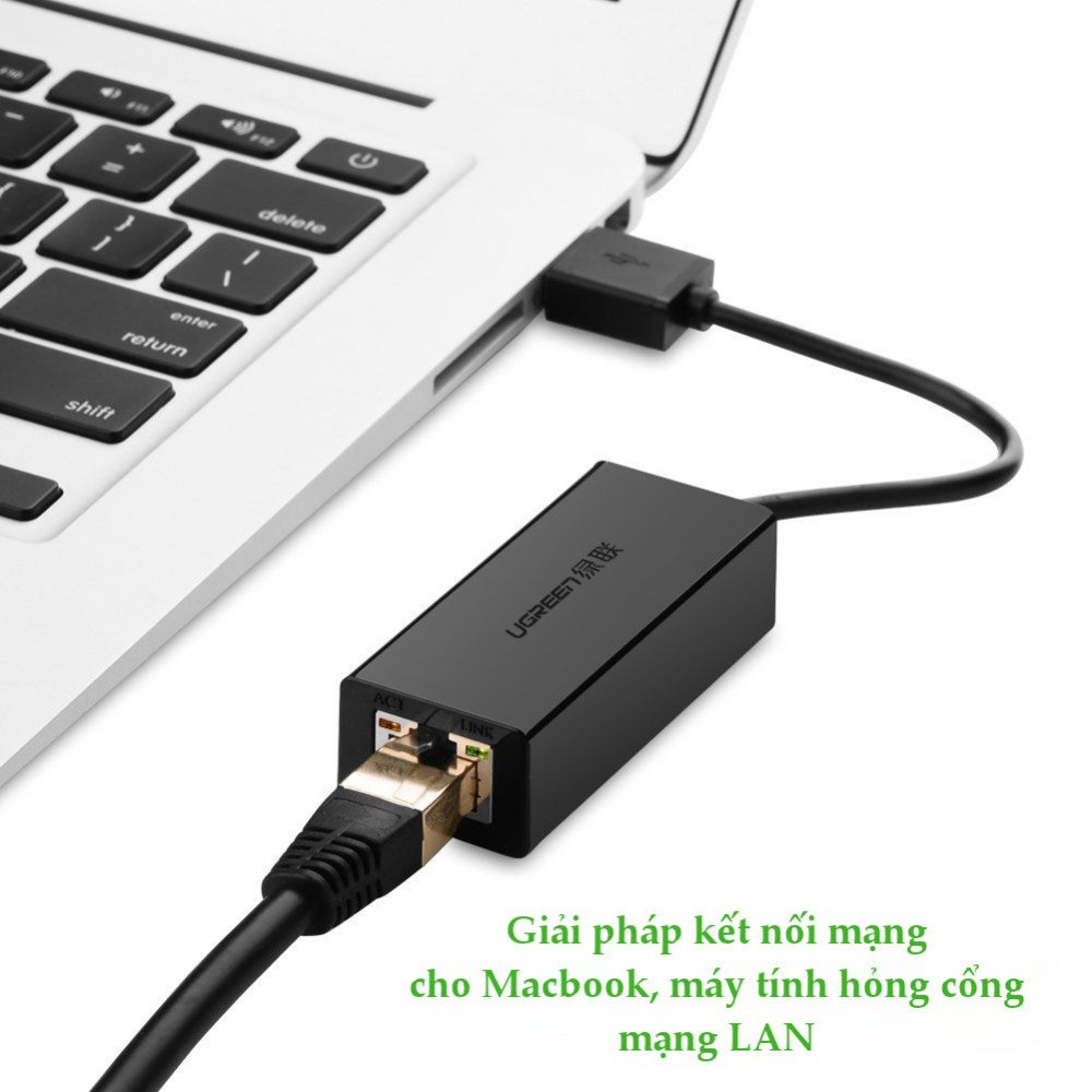 Bộ chuyển đổi USB 2.0 sang LAN 10/100 Mbps Ugreen 20254 - Hàng Chính Hãng