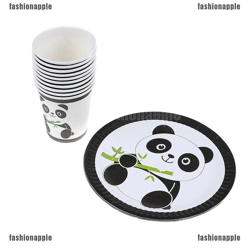 Set 10 Cốc Giấy Dùng Một Lần In Hình Gấu Trúc Dễ Thương