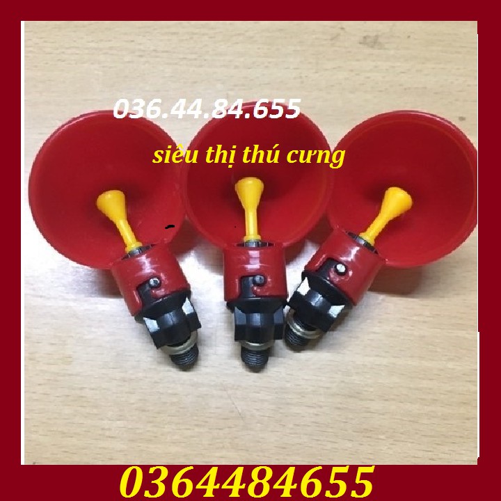 COMBO 2 MÁNG UỐNG NƯỚC TỰ ĐỘNG MÀU ĐỎ CHO GÀ-NÚM UỐNG TỰ ĐỘNG
