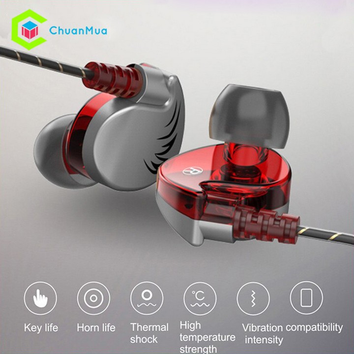 Tai Nghe Nhét Tai Có Dây Gaming QKZ CK7 chống ồn, âm thanh Hifi chất lượng cao, dáng thể thao, kèm mic đàm thoại