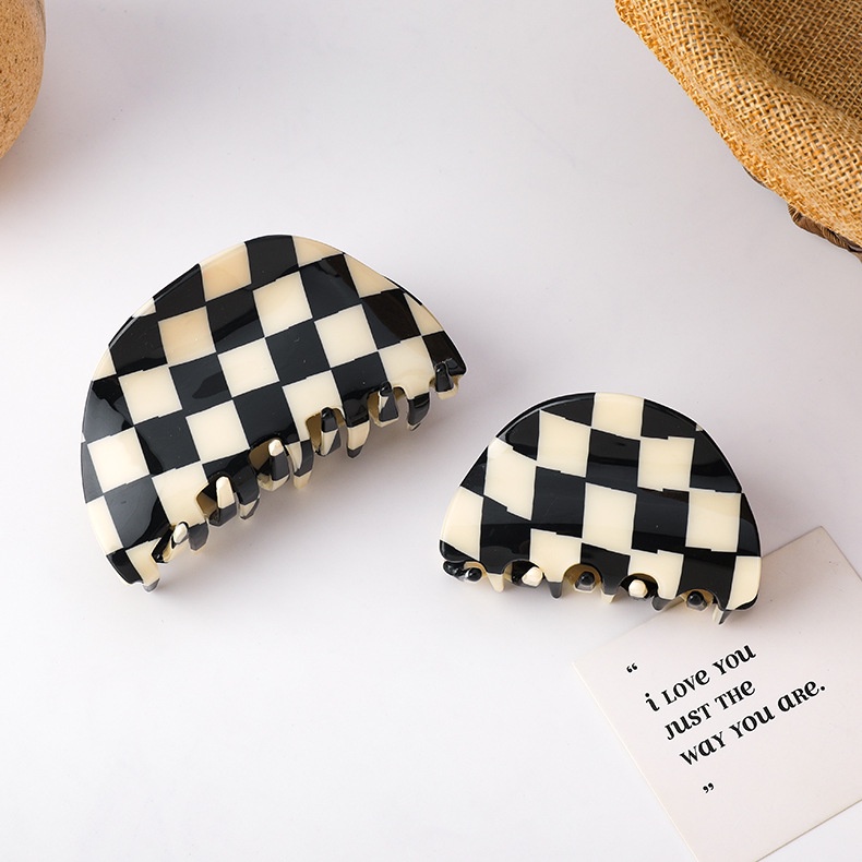 (0413) Cặp Tóc Caro Vòm Cá Tính Phong Cách