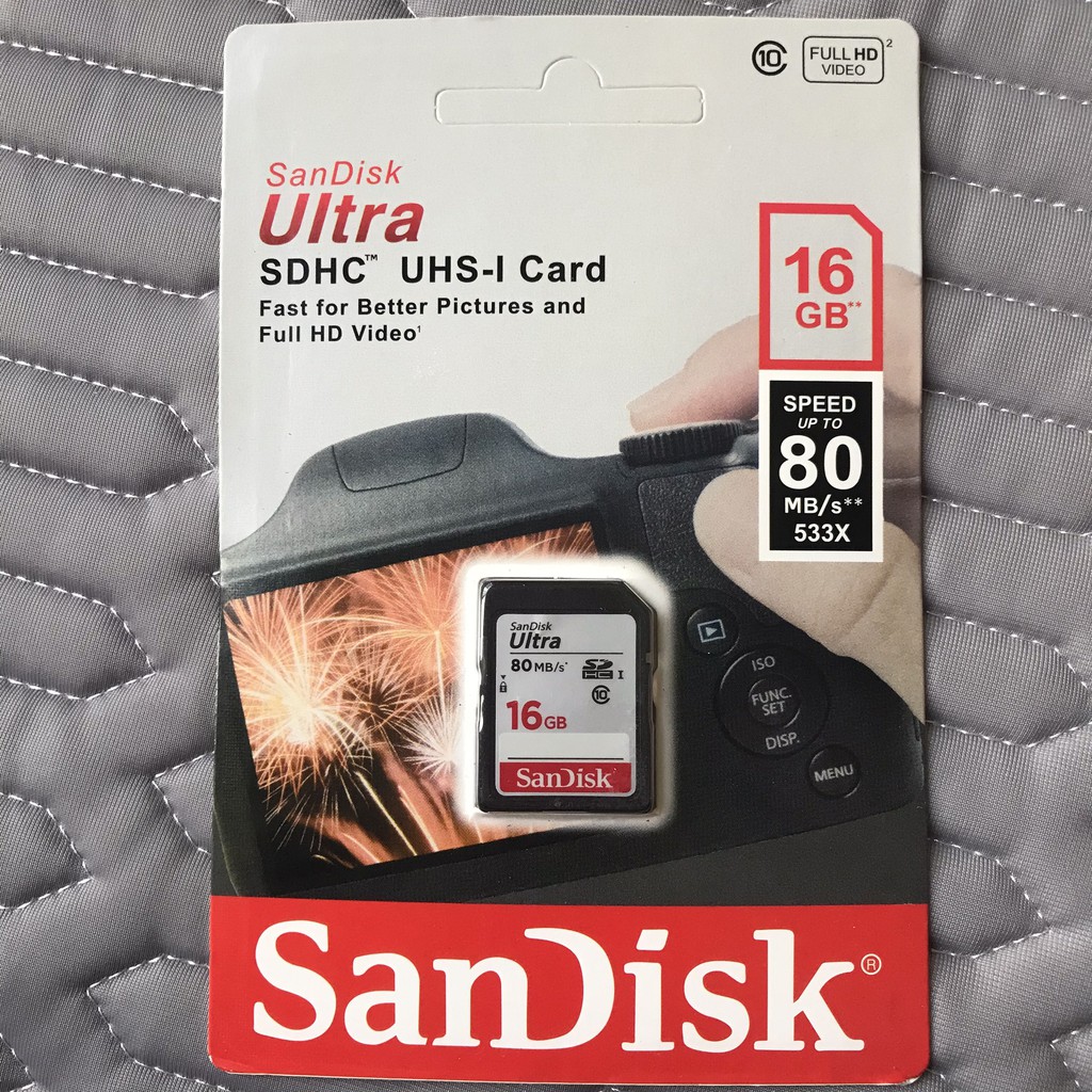 Thẻ nhớ SDHC 16GB 32GB 16GB SanDisk Ultra Class 10 Upto 100MB/s 5.0