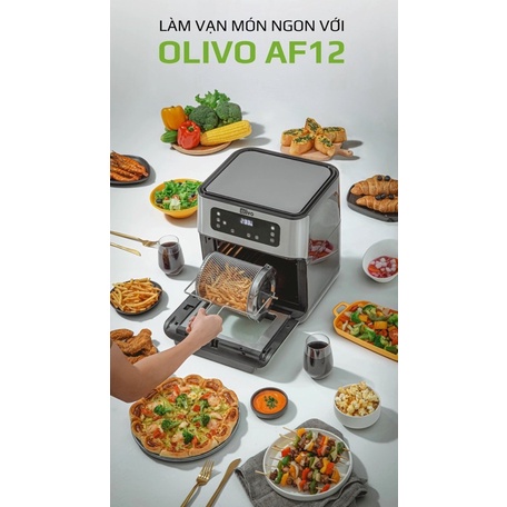 Nồi chiên không dầu đa chức năng OLIVO AF 12( INBOX SHOP ĐỂ ĐƯỢC TẶNG QUÀ KHỦNG)