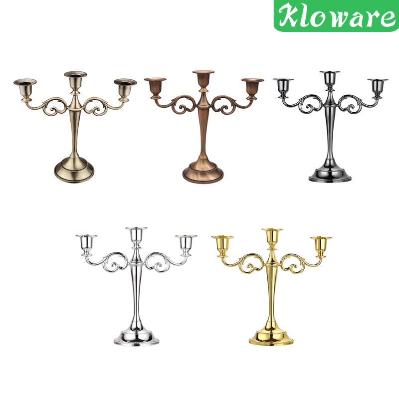 Giá Đỡ Nến 3 Cánh Tay Màu Bạc Dùng Trang Trí Tiệc Cưới